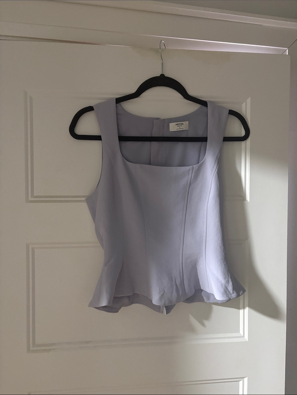 Aritzia Lavender Square-Neck Peplum Camisole